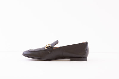 PAUL GREEN - 2596-002 FLAT LOAFER - BLACK LEATHER