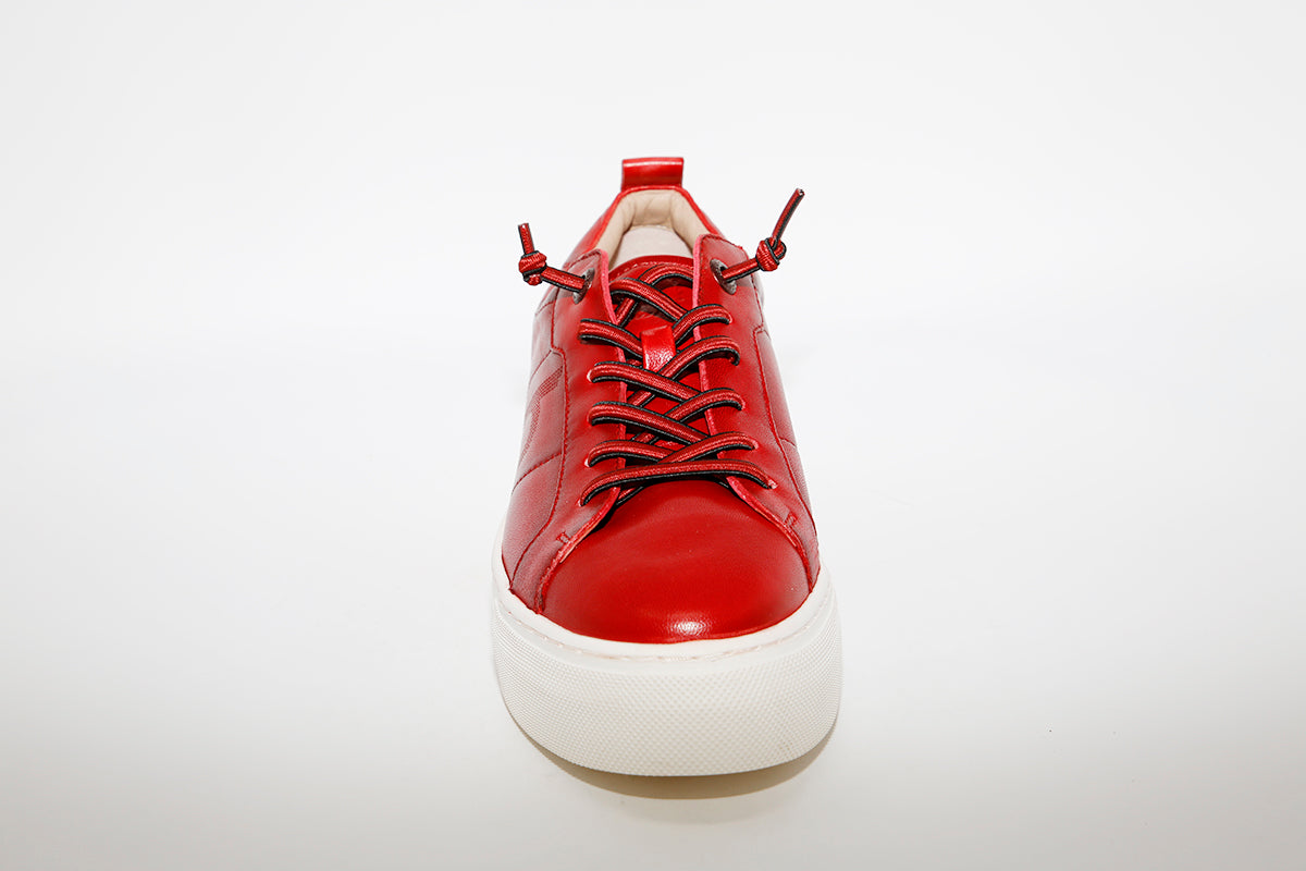BUGATTI - FLAT LACED FASHION SHOE - RED