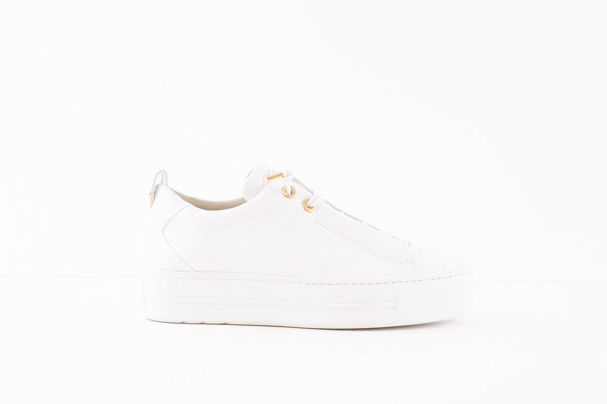 PAUL GREEN - 5017-001 LACED WEDGE FASHION SHOE - WHITE