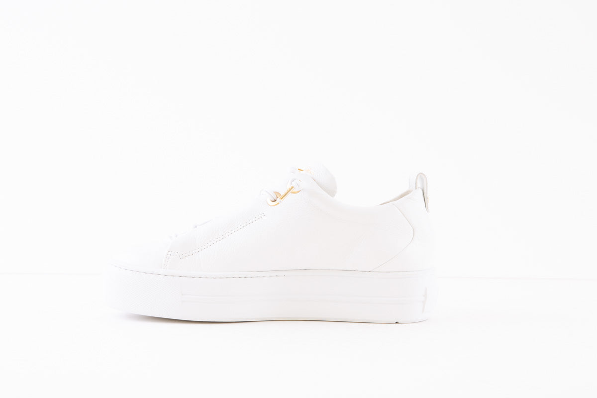 PAUL GREEN - 5017-001 LACED WEDGE FASHION SHOE - WHITE
