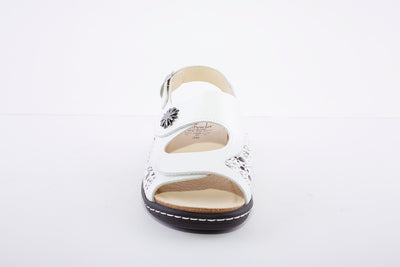 BELVIDA - WEDGE VELCRO COMFORT SANDAL - WHITE