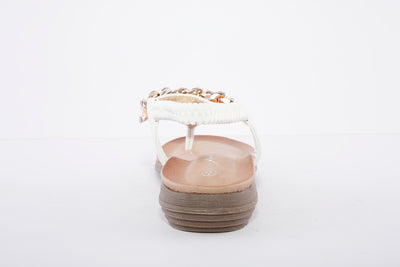 LUNAR - JLH272 Majorca III Toe Post Sandal White