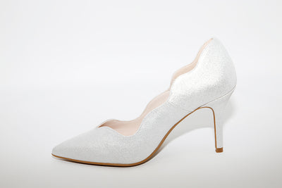 MARIAN - 3113 Silver Scalloped High Heel Court Shoe