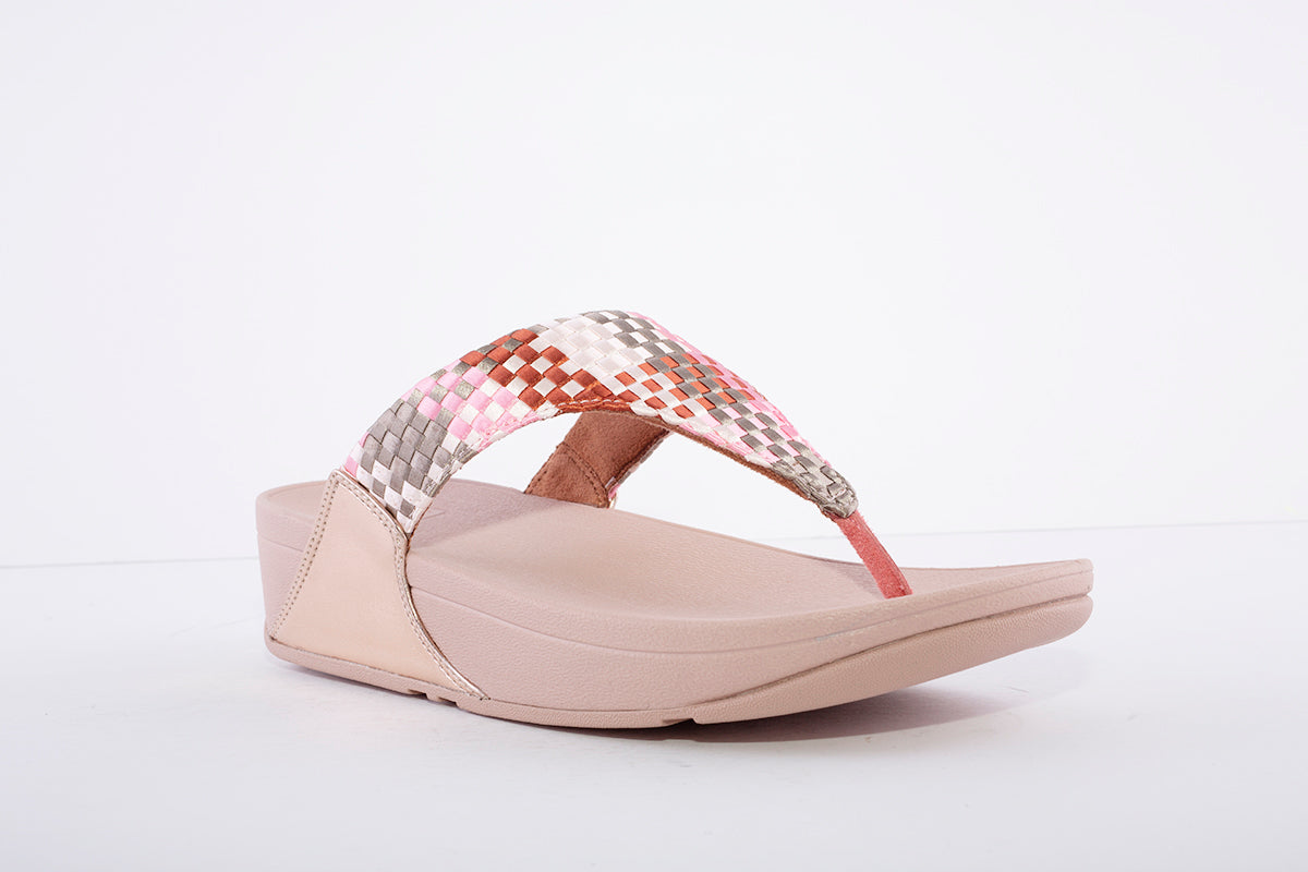 FITFLOP - LULU Silky-Weave Toe-Post Sandals Pink
