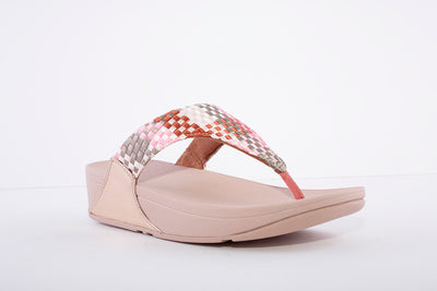 FITFLOP - LULU Silky-Weave Toe-Post Sandals Pink