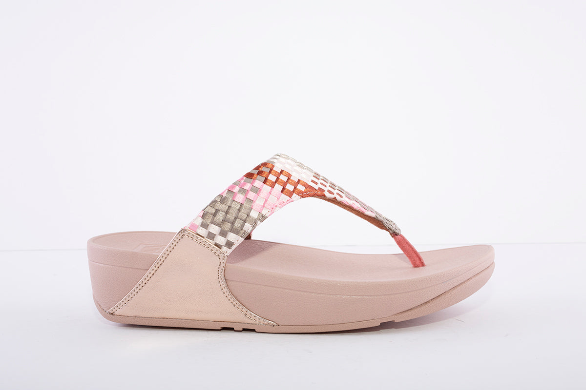 FITFLOP - LULU Silky-Weave Toe-Post Sandals Pink