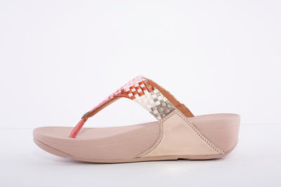 FITFLOP - LULU Silky-Weave Toe-Post Sandals Pink