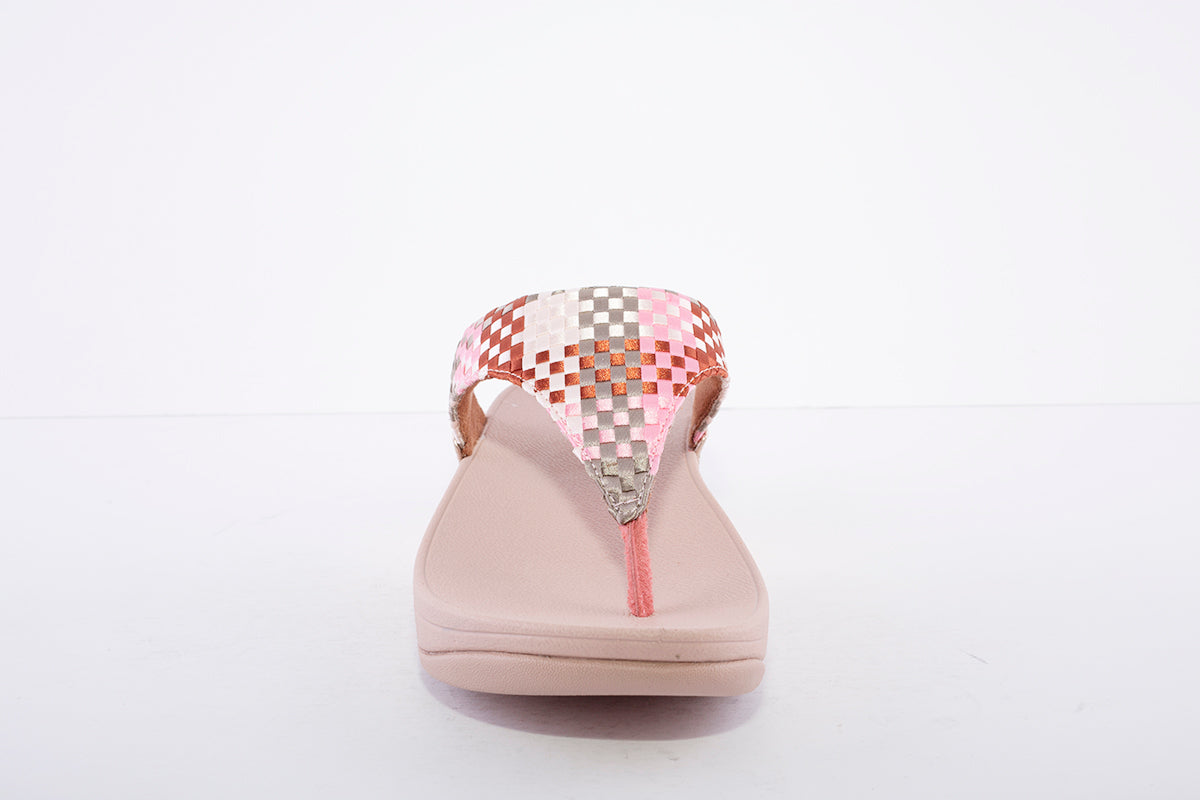 FITFLOP - LULU Silky-Weave Toe-Post Sandals Pink