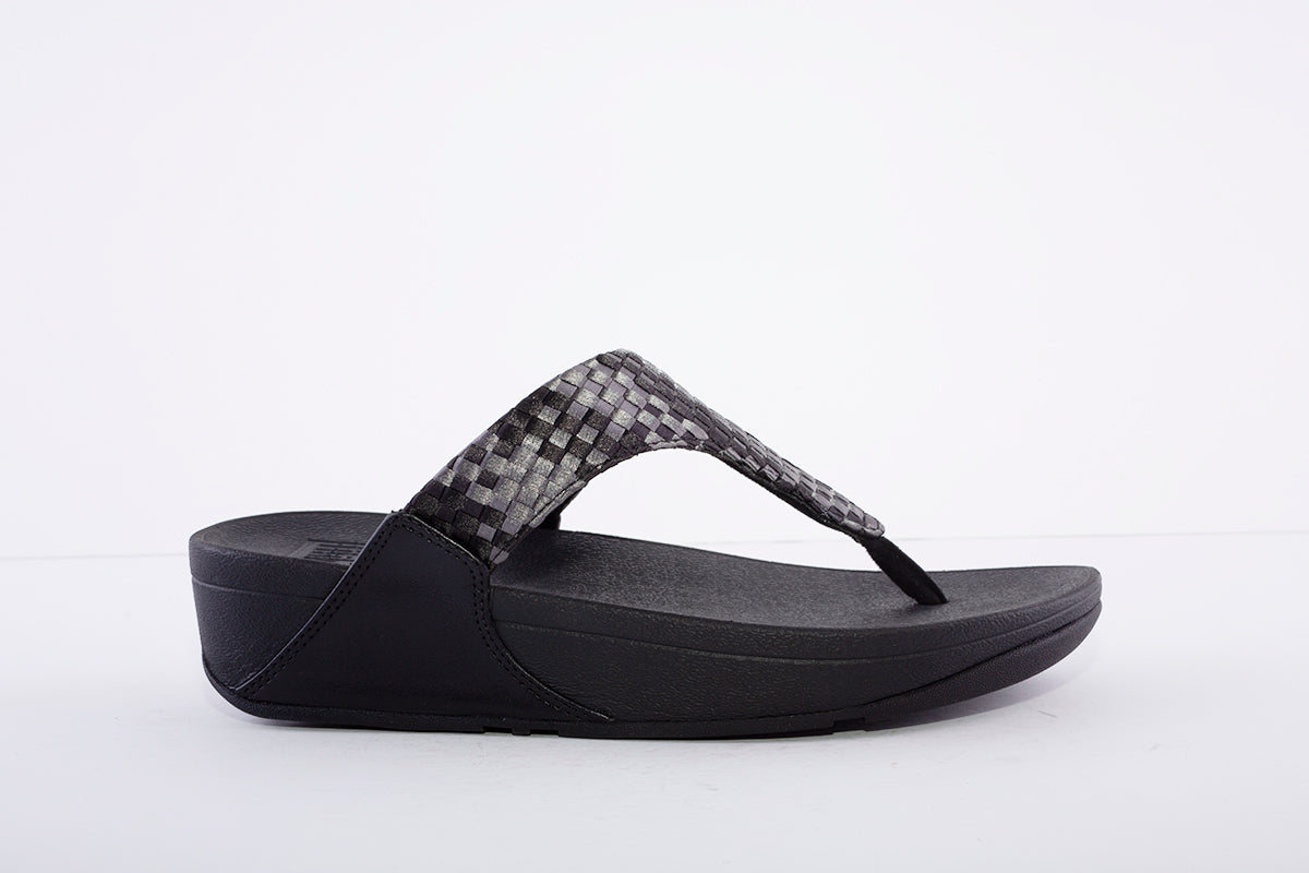 FITFLOP - LULU Silky-Weave Toe-Post Sandals Black