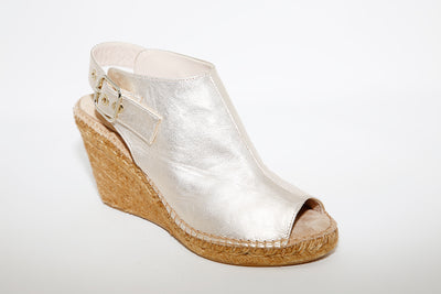 MARIAN - Gold Open Toe Wedge Sandal