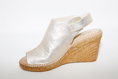 MARIAN - Gold Open Toe Wedge Sandal