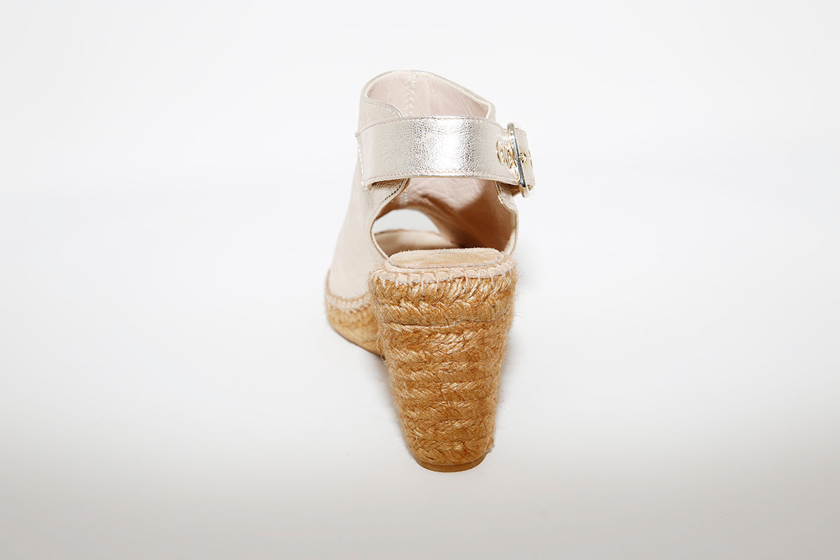 MARIAN - Gold Open Toe Wedge Sandal