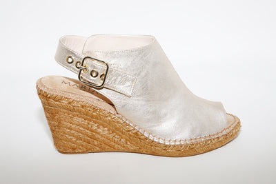 MARIAN - Gold Open Toe Wedge Sandal