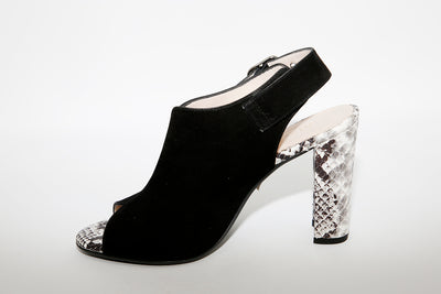 MARIAN - Black Suede Open Toe Heel Sandal