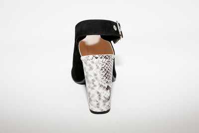 MARIAN - Black Suede Open Toe Heel Sandal