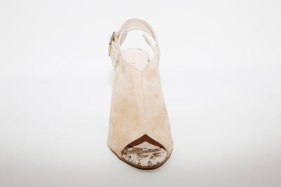 MARIAN - Beige Suede Open Toe Heel Sandal