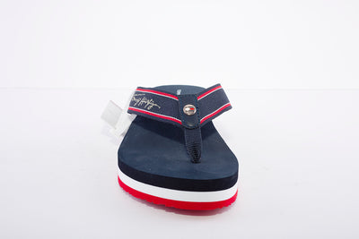 TOMMY HILFIGER - MID WEDGE FLIP-FLOP - NAVY