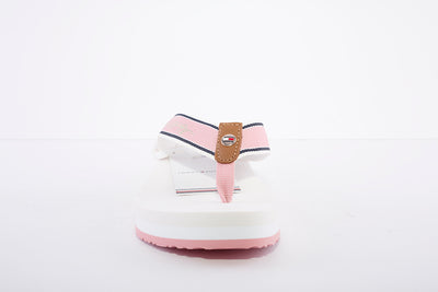 TOMMY HILFIGER - MID WEDGE FLIP-FLOP - PINK/WHITE