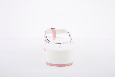 TOMMY HILFIGER - MID WEDGE FLIP-FLOP - PINK/WHITE