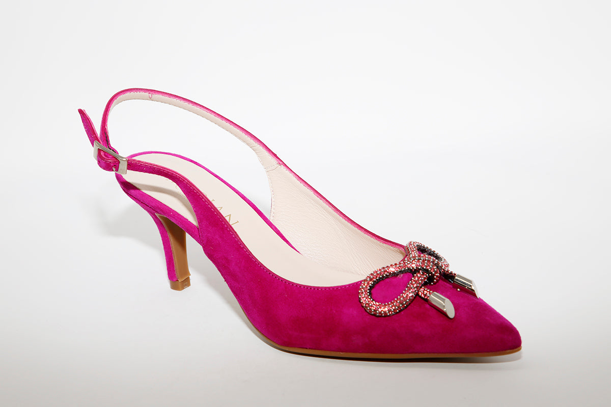 MARIAN - Purple Suede Sling Back Heel Shoe