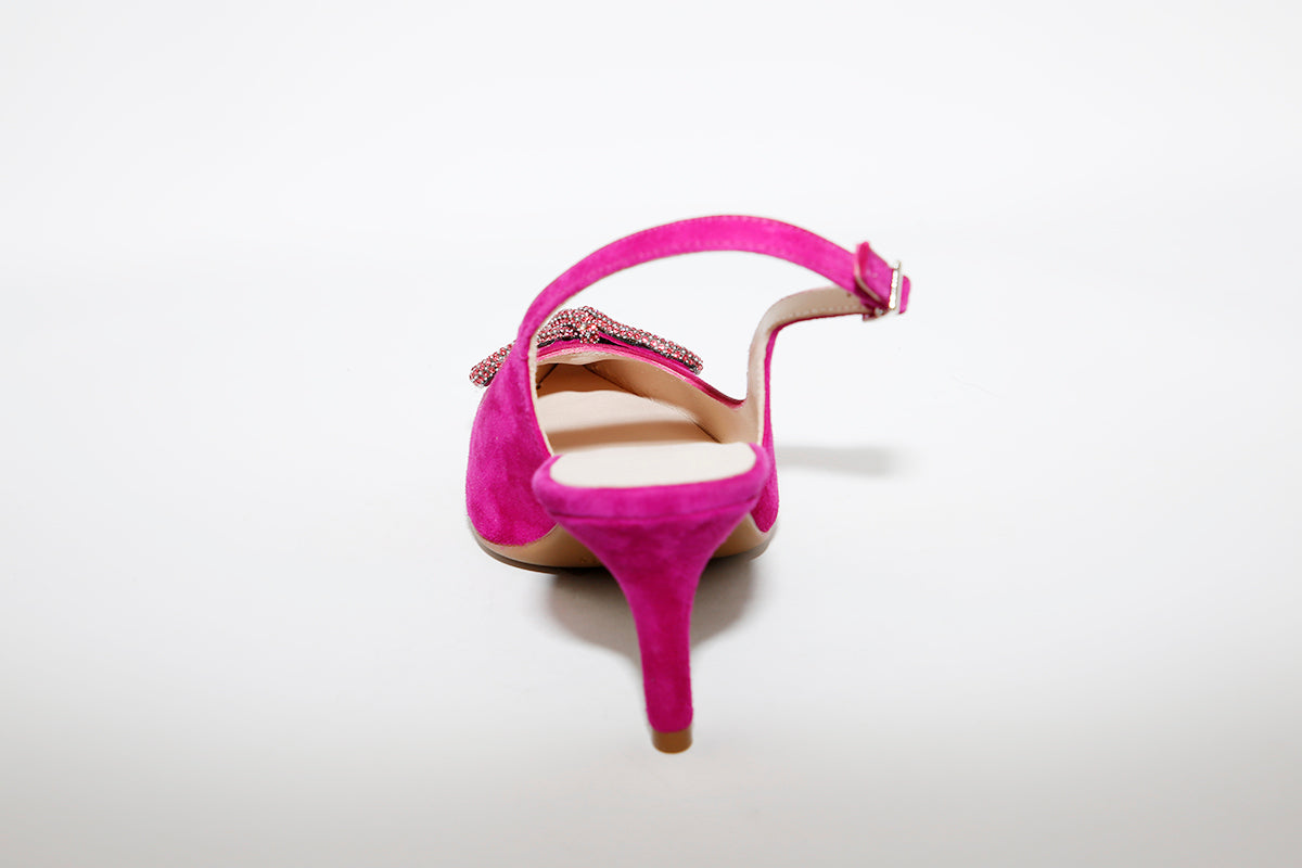 MARIAN - Purple Suede Sling Back Heel Shoe