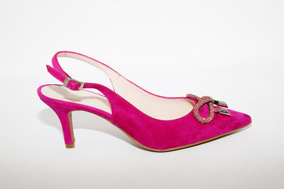MARIAN - Purple Suede Sling Back Heel Shoe