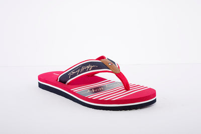 TOMMY HILFIGER - Signature Logo Flip-Flops - Red