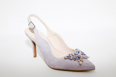 MARIAN - 3110 Lilac Suede Sling Back Heel Shoe