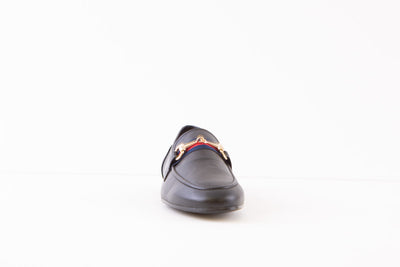 MARIA JAEN - 6003V LOW HEEL SLIP-ON SHOE - BLACK LEATHER