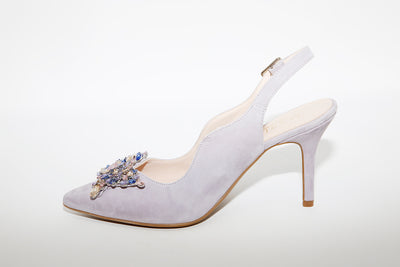 MARIAN - 3110 Lilac Suede Sling Back Heel Shoe