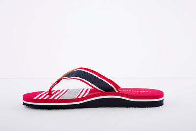 TOMMY HILFIGER - Signature Logo Flip-Flops - Red