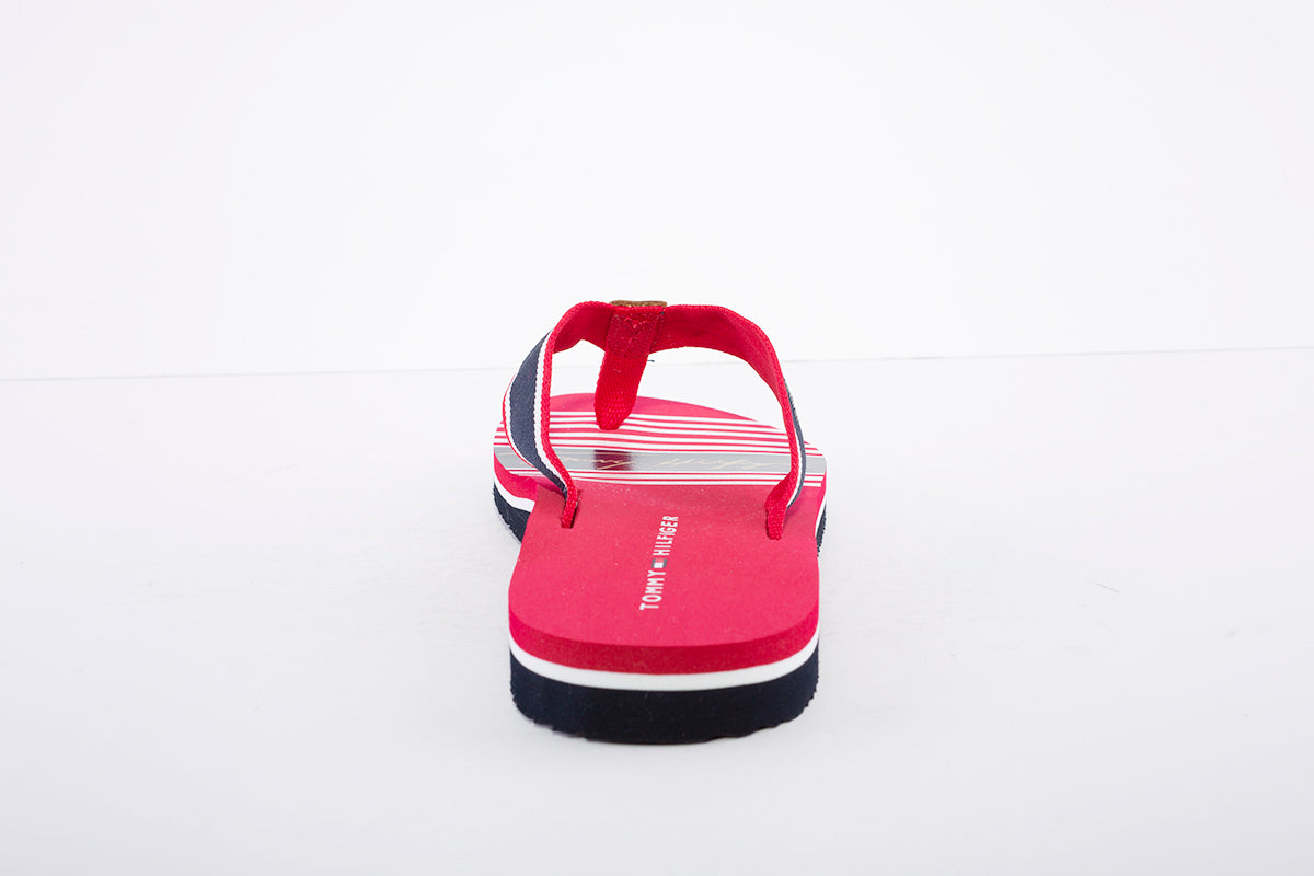 TOMMY HILFIGER - Signature Logo Flip-Flops - Red
