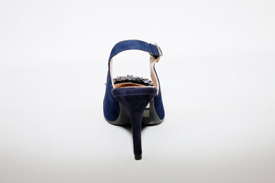 MARIAN - 3110 Navy Suede Sling Back Heel Shoe