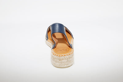 TONI PONS - Navy Leather Flat Sandal ETNA