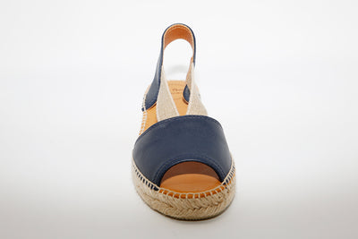 TONI PONS - Navy Leather Flat Sandal ETNA