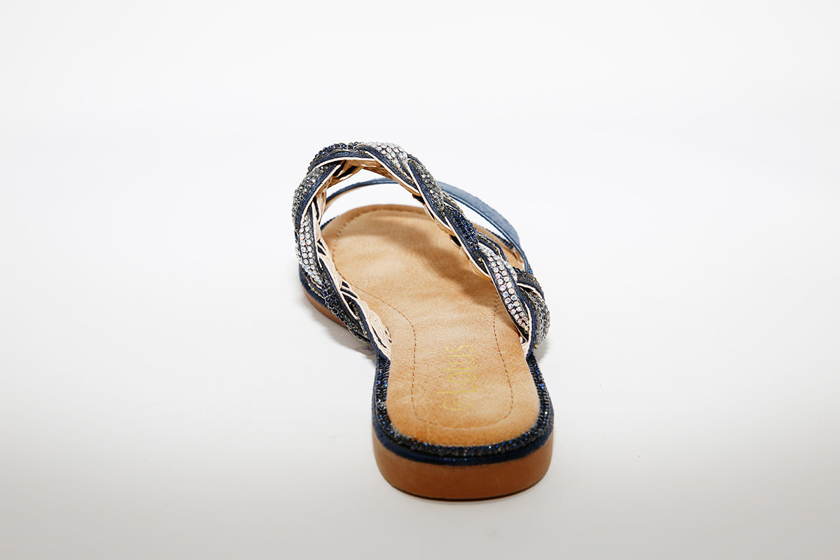 LOTUS - JOSIE FLAT MULE - NAVY