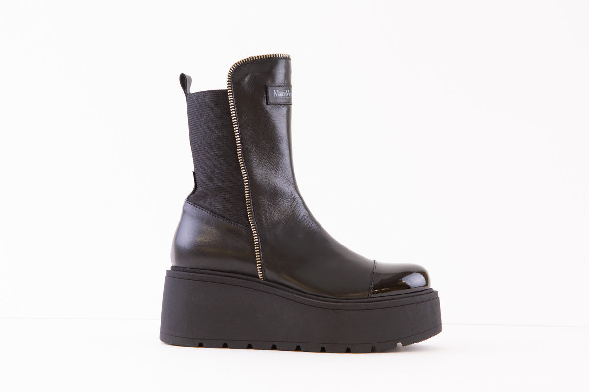 MARCO MOREO - C2211 CJ3 CHUNKY ANKLE BOOT - BLACK LEATHER/PATENT