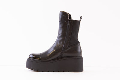 MARCO MOREO - C2211 CJ3 CHUNKY ANKLE BOOT - BLACK LEATHER/PATENT