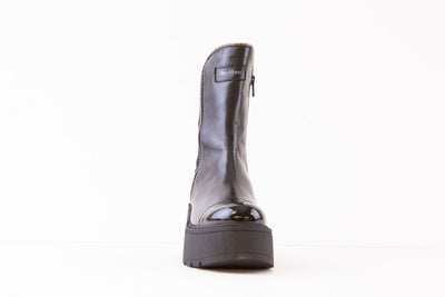 MARCO MOREO - C2211 CJ3 CHUNKY ANKLE BOOT - BLACK LEATHER/PATENT