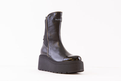 MARCO MOREO - C2211 CJ3 CHUNKY ANKLE BOOT - BLACK LEATHER/PATENT