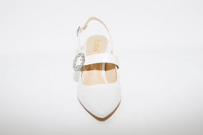 LOTUS - MISHKA HI HEEL SLING-BACK SHOE - SILVER SHIMMER