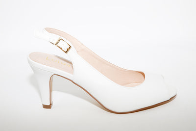 LOTUS - ZARIA SLING BACK SHOES SMOOTH WHITE