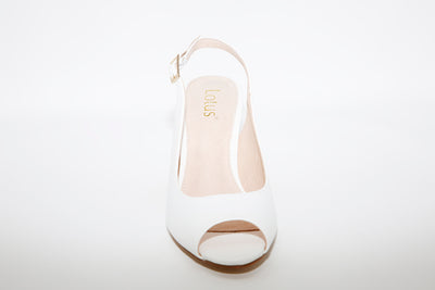 LOTUS - ZARIA SLING BACK SHOES SMOOTH WHITE