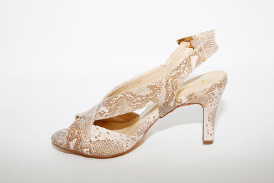 LOTUS - HI HEEL SANDAL PALOMA - BEIGE SNAKE