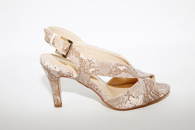 LOTUS - HI HEEL SANDAL PALOMA - BEIGE SNAKE