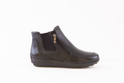 ARA - 34581-01 FLAT TWIN ZIP ANKLE BOOT - BLACK