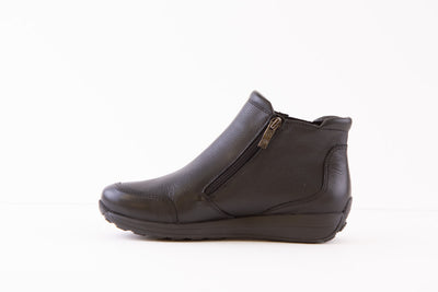 ARA - 34581-01 FLAT TWIN ZIP ANKLE BOOT - BLACK