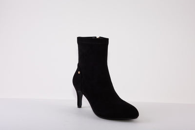 SUSST DEBBIE22 HIGH HEEL ZIP ANKLE BOOT - BLACK SUEDE