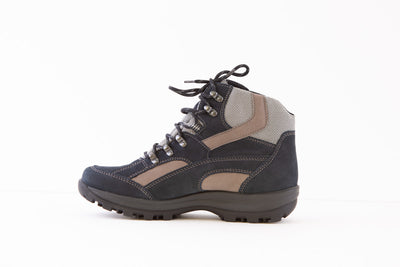 WALDLAUFER - 471900 HOLLY LACE UP HIKING ANKLE BOOT - NAVY/TAUPE