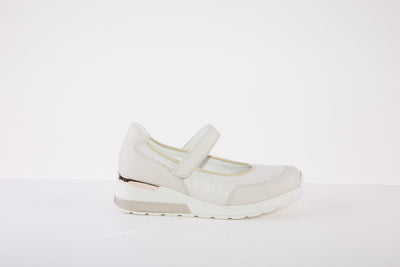 WALDLAUFER 939H32 201 H-CLARA LOW WEDGE STRAP SHOE - CREAM